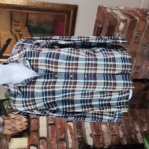 Duluth Trading Co Plaid Flannel Button Down Shirt Long Sleeve Workwear Outdoor